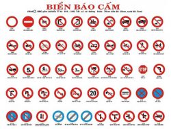 Các loại biển báo cấm dùng để biểu thị cho các điều cấm trong luật giao thông